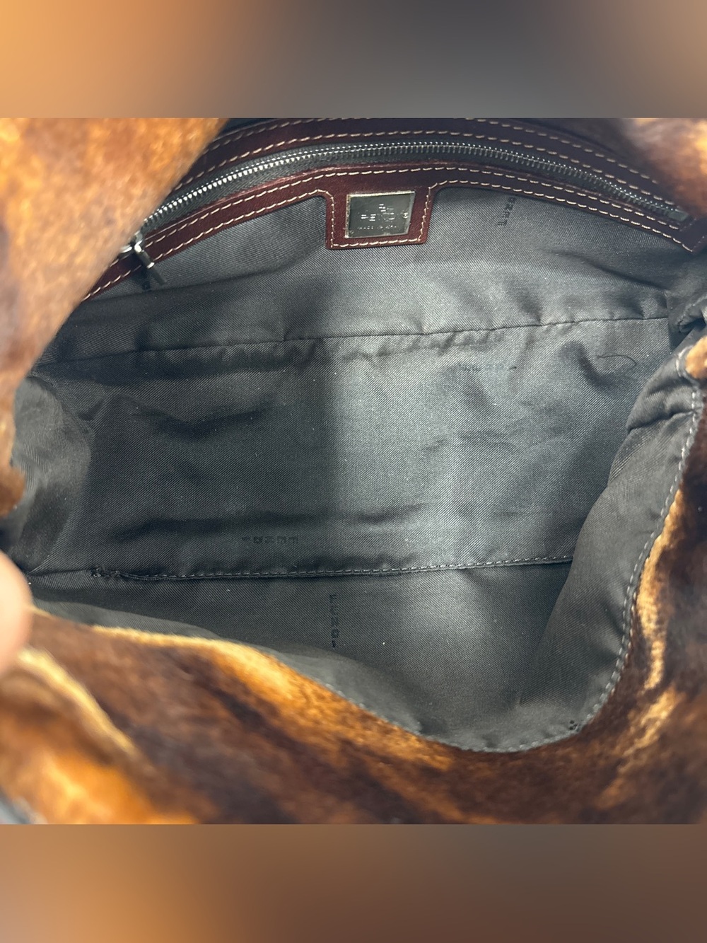 Vintage Fendi Baguette bag Brown Pony hair Y2K - Picture 9 of 16